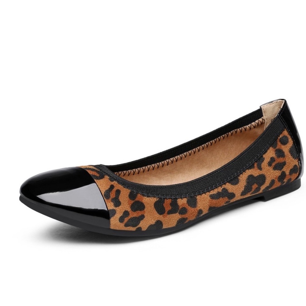 Dexflex by Dexter Leopard Print Round Toe Slip On Ballet Flats Women's Size 7